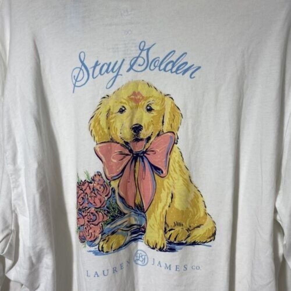 NWT Lauren James Stacy Golden Long Sleeve Dog Logo Small - Picture 2 of 2